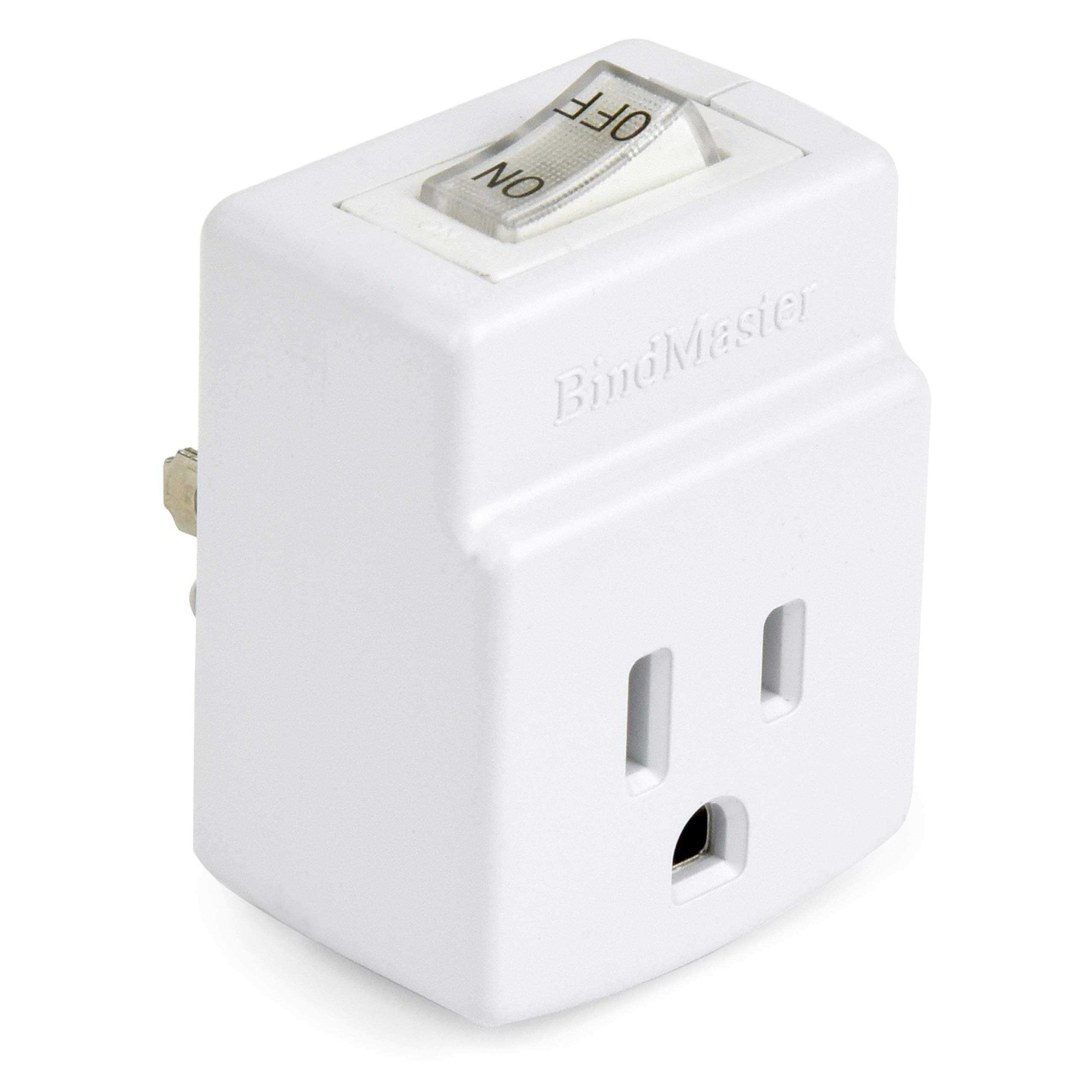 Bindmaster 3 Prong Grounded Single Port Power Adapter with Indicator On/Off Switch - Cheap Fitting