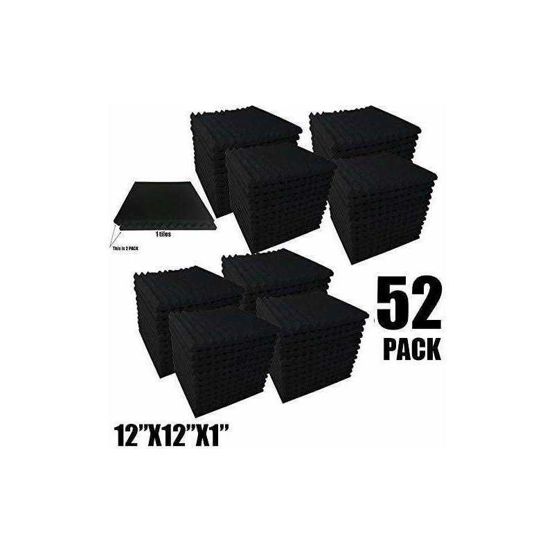 52 Pack Acoustic Foam Panels,1 x 12 x 12Acoustic Wedge Studio Foam Sound Absorption Wall Panels - Cheap Fitting