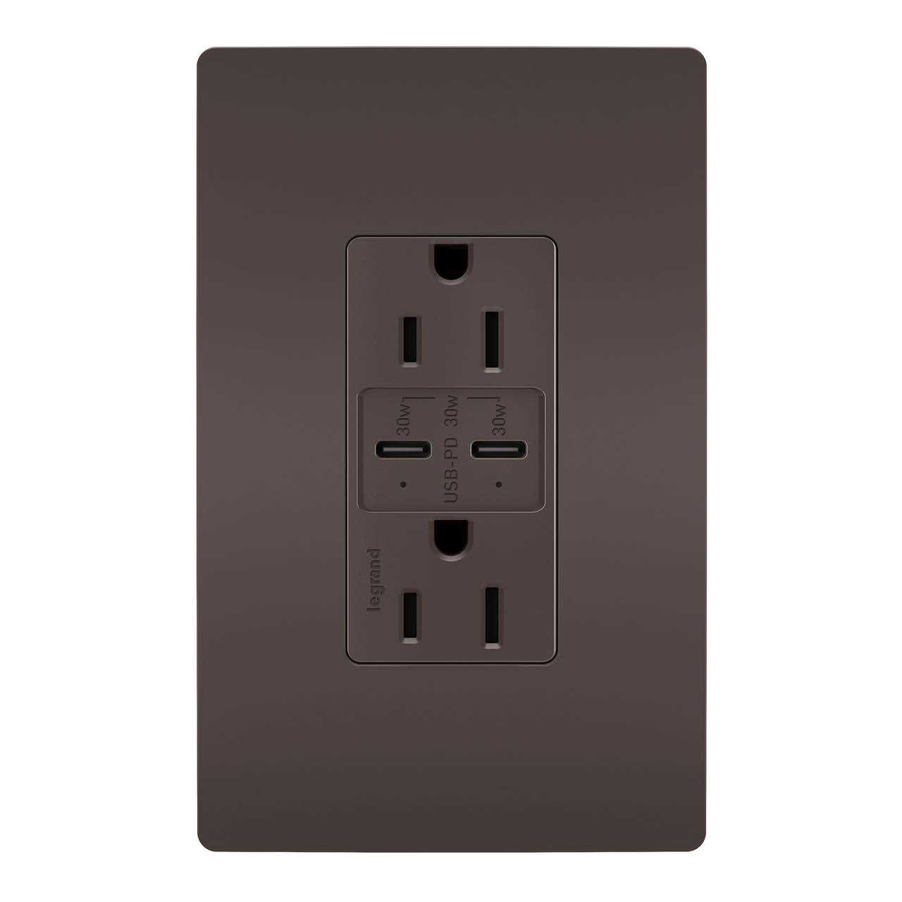 Legrand Radiant R26USBPD 15A Tamper-Resistant Ultra-Fast PLUS Power Delivery USB Type-C/C Outlet - Cheap Fitting
