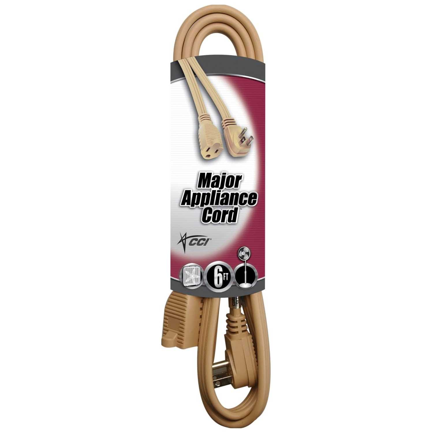 Coleman Cable 6 ft. Major Appliance Extension Cord - Cheap Fitting