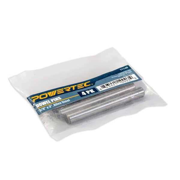 Powertec 71145 Hardened Steel Dowel Pins 3/8-Inch, Heat Treated and Precisely Shaped for Accurate Alignment - Cheap Fitting