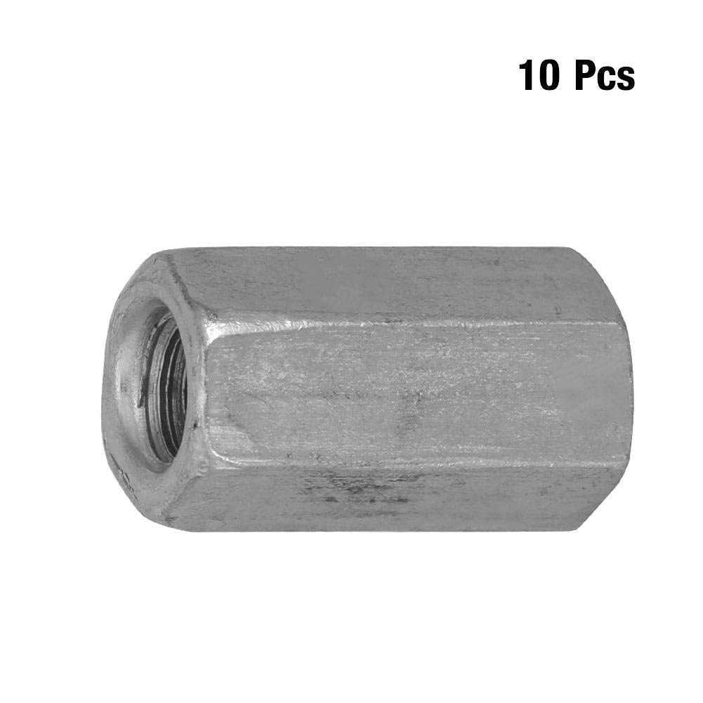 M6 Long Rod Nut Hex Coupling Nut Straight Fitting Hex Rod Threaded Bar Rod Studding Hex Zinc Plated 10pcs - Cheap Fitting