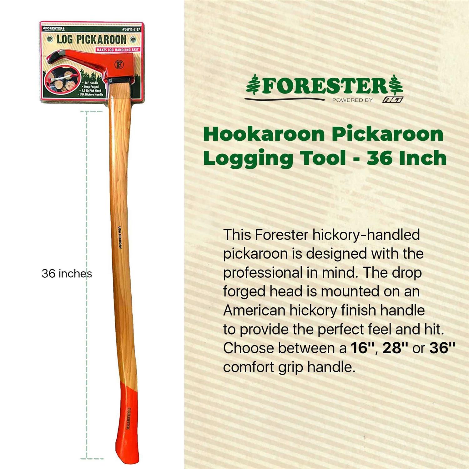 Forester Hookaroon Pickaroon Logging Tool USA Hickory Handle Forged Steel Forestry Tools Log Hook for Lifting Wood Firewood Kindling - Cheap Fitting