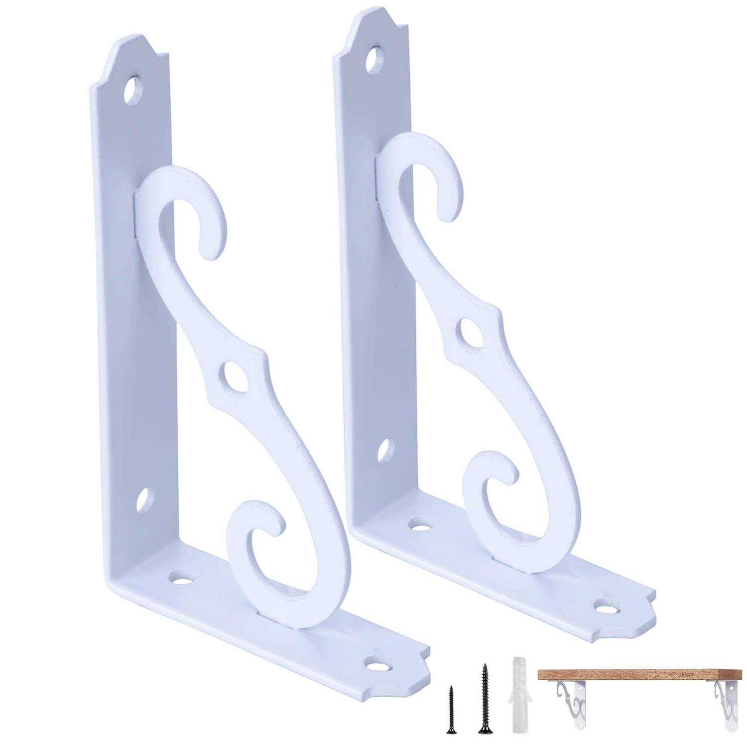 ETECHMART Decorative Shelf Brackets 5 Inch Wall Mounted Floating Shelf Bracket for Diy Open Shelving - Cheap Fitting