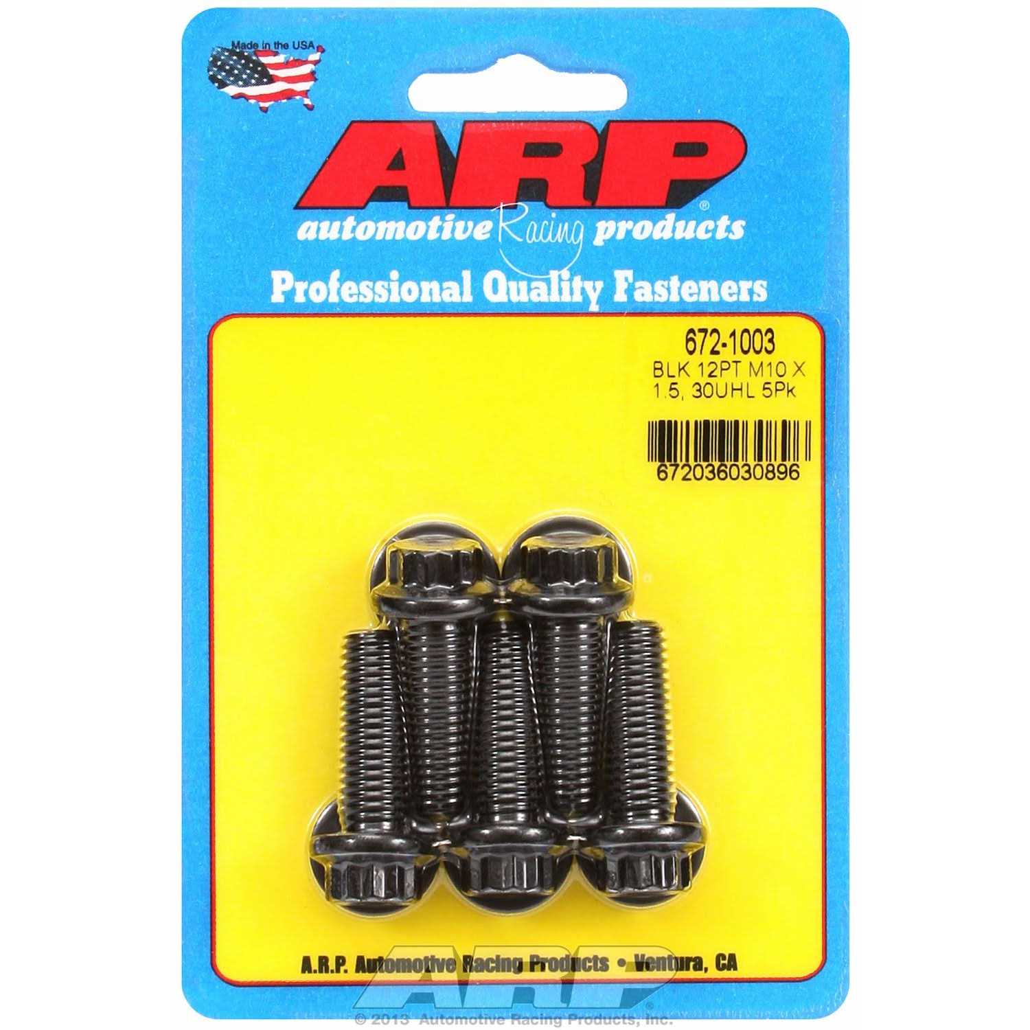 ARP M10 x 1.50 x 30 12pt Black Oxide Bolts 672-1003 - Cheap Fitting