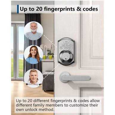 TEEHO TE002 Fingerprint Door Lock Keyless Entry Door Lock with Keypad - Cheap Fitting