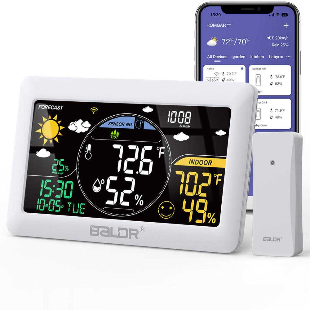 BALDR WiFi Weather Station, Smart Wireless Indoor Outdoor Thermometer with App and Online Real-time Forecast - Cheap Fitting