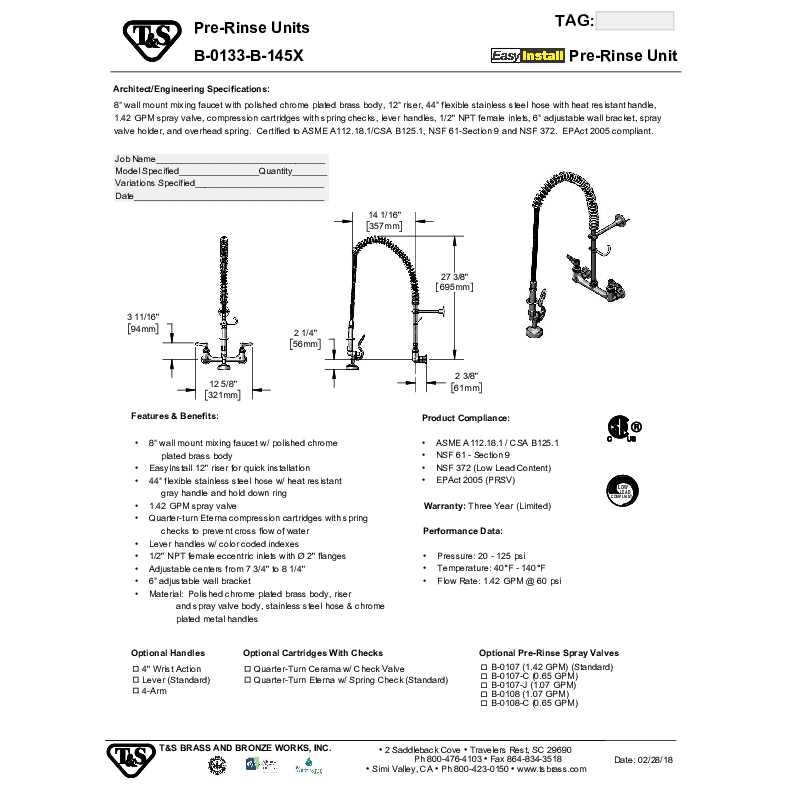 T&S Brass B-0133-B Pre-Rinse Faucet - Cheap Fitting