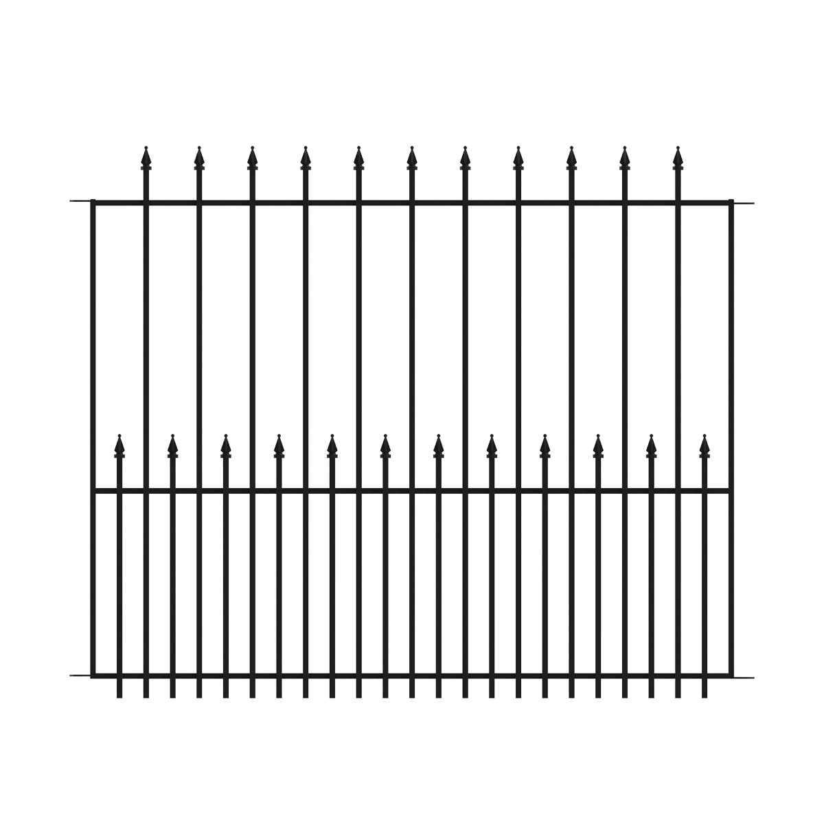 YARDLINK Grand Empire XL 4-ft H x 4-1/2-ft W Black Steel Pressed-point Decorative Fence Panel 504094 - Cheap Fitting