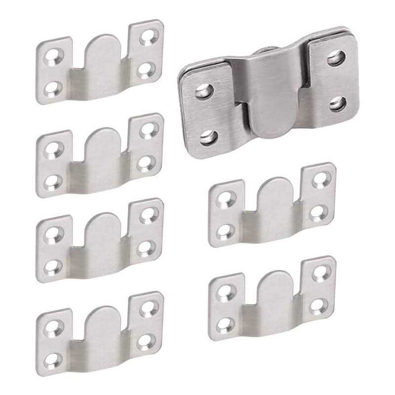 4 Pairs Flush Mount Bracket,Interlocking Furniture Connector,Stainless Steel Heavy Duty Photo Frame Hook Picture Hanger for Large Picture Display - Cheap Fitting
