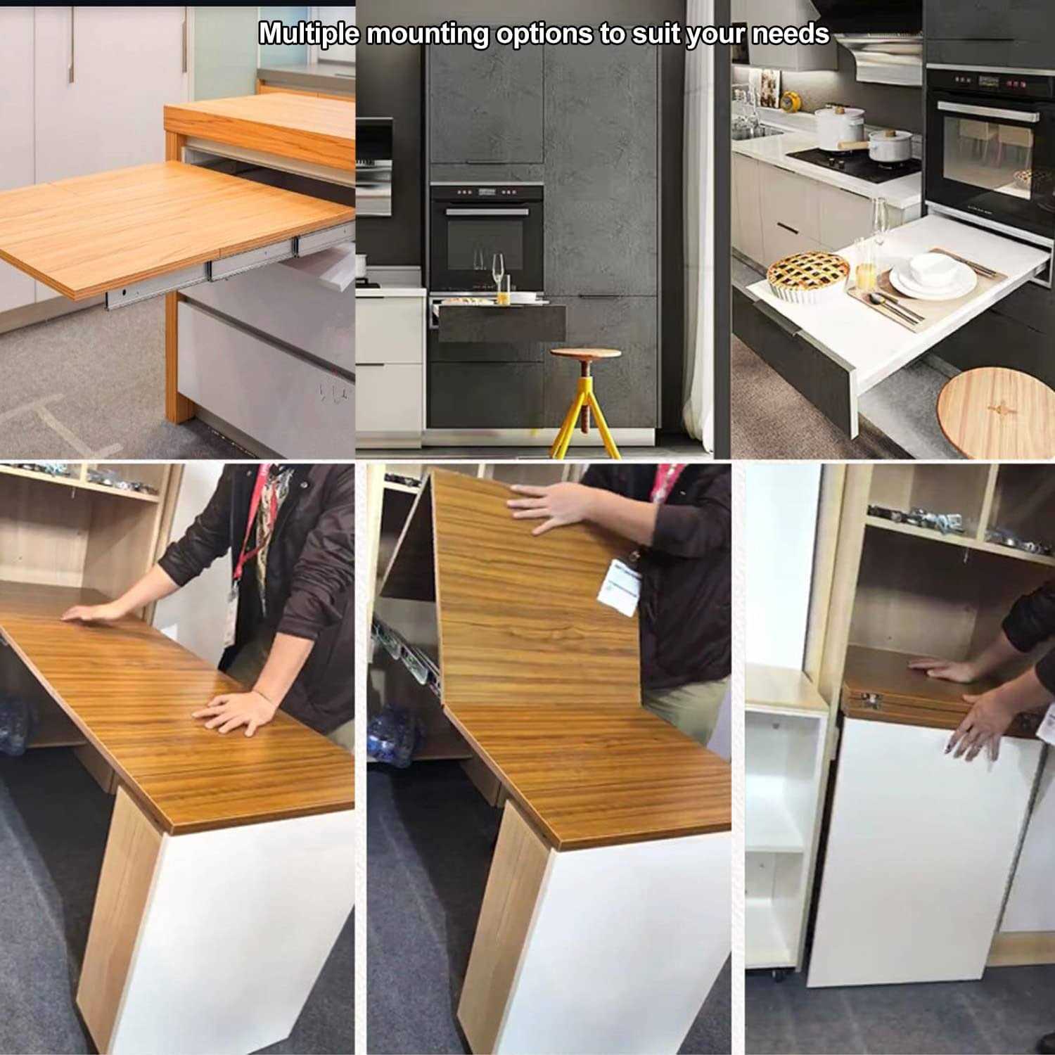 uyoyous full extension table slide 50 inch with silent wheels aluminum equalizer slides Heavy Duty slide rails 160 lb capacit - Cheap Fitting