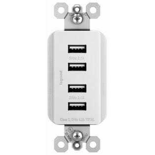 Legrand White Quad USB Charger Outlet - Cheap Fitting