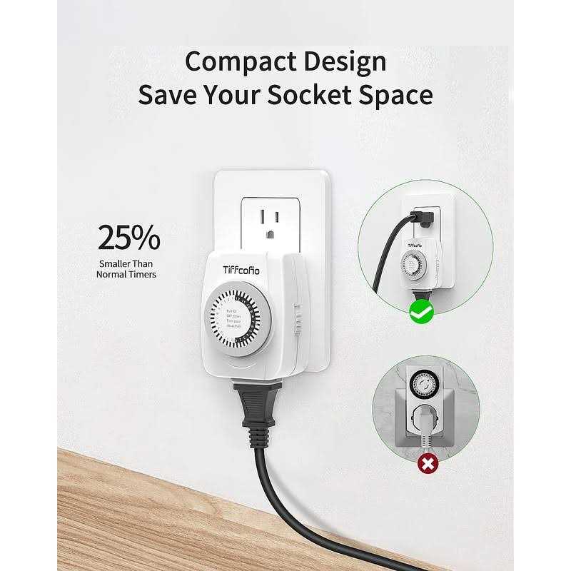 TiFFCOFiO Indoor Mechanical Outlet Timer 3 Prong Timers for Electrical Outlets - Cheap Fitting