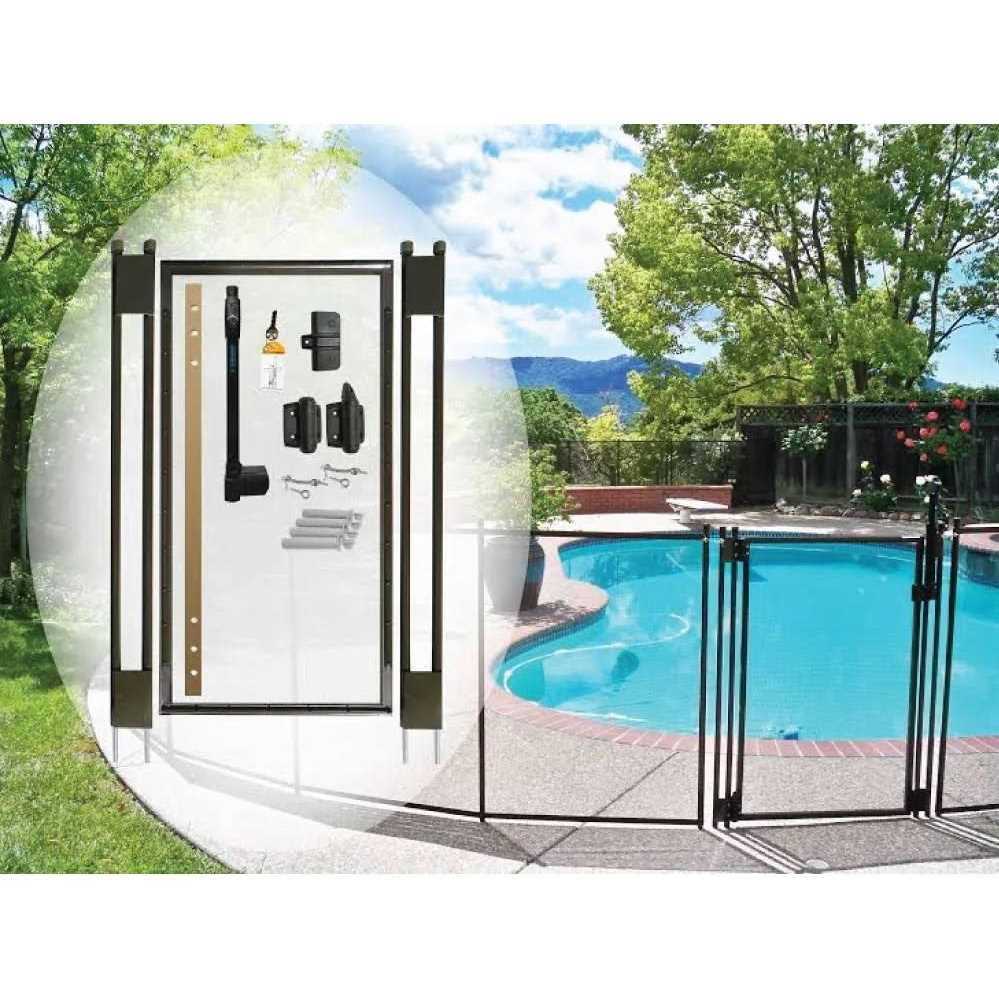 2.5 ft. W x 4 ft. H Pool Fence DIY Gate Self-Closing Self-Latching Hardware Flat Top - Cheap Fitting