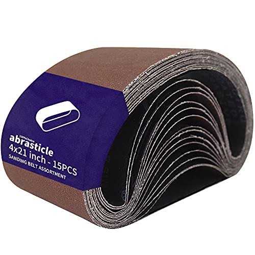 abrasticle 15 Pcs 2 X 42 Inch Assorted Aluminum Oxide Sanding Belt - Cheap Fitting
