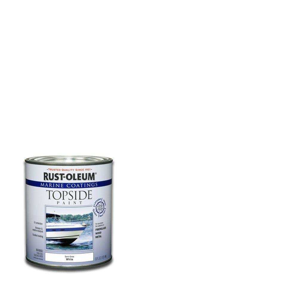 Rust-Oleum Marine 1 qt. Semi-Gloss White Topside Paint 4-Pack - Cheap Fitting