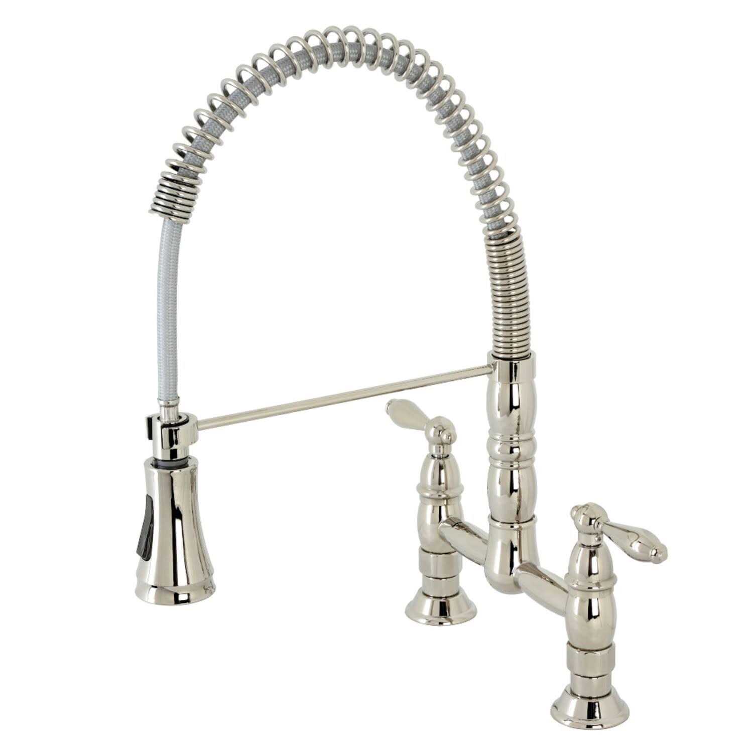 Kingston Brass Gourmetier Heritage Two-Handle Deck-Mount Pull-Down Sprayer Kitchen Faucet GS1276AL - Cheap Fitting