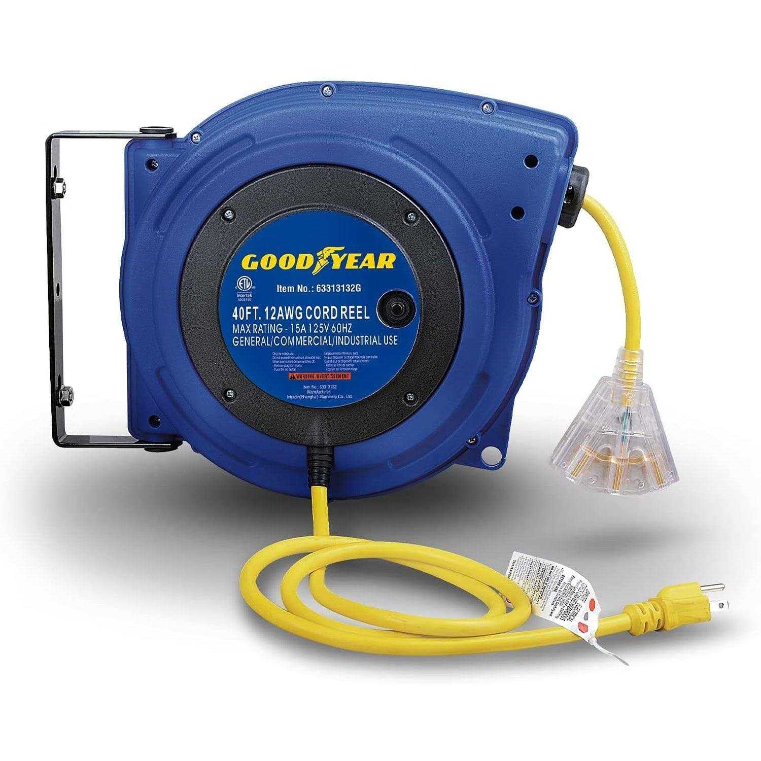 Goodyear TRI-63313132G 40 ft. Retractable Extension Cord Reel - Cheap Fitting