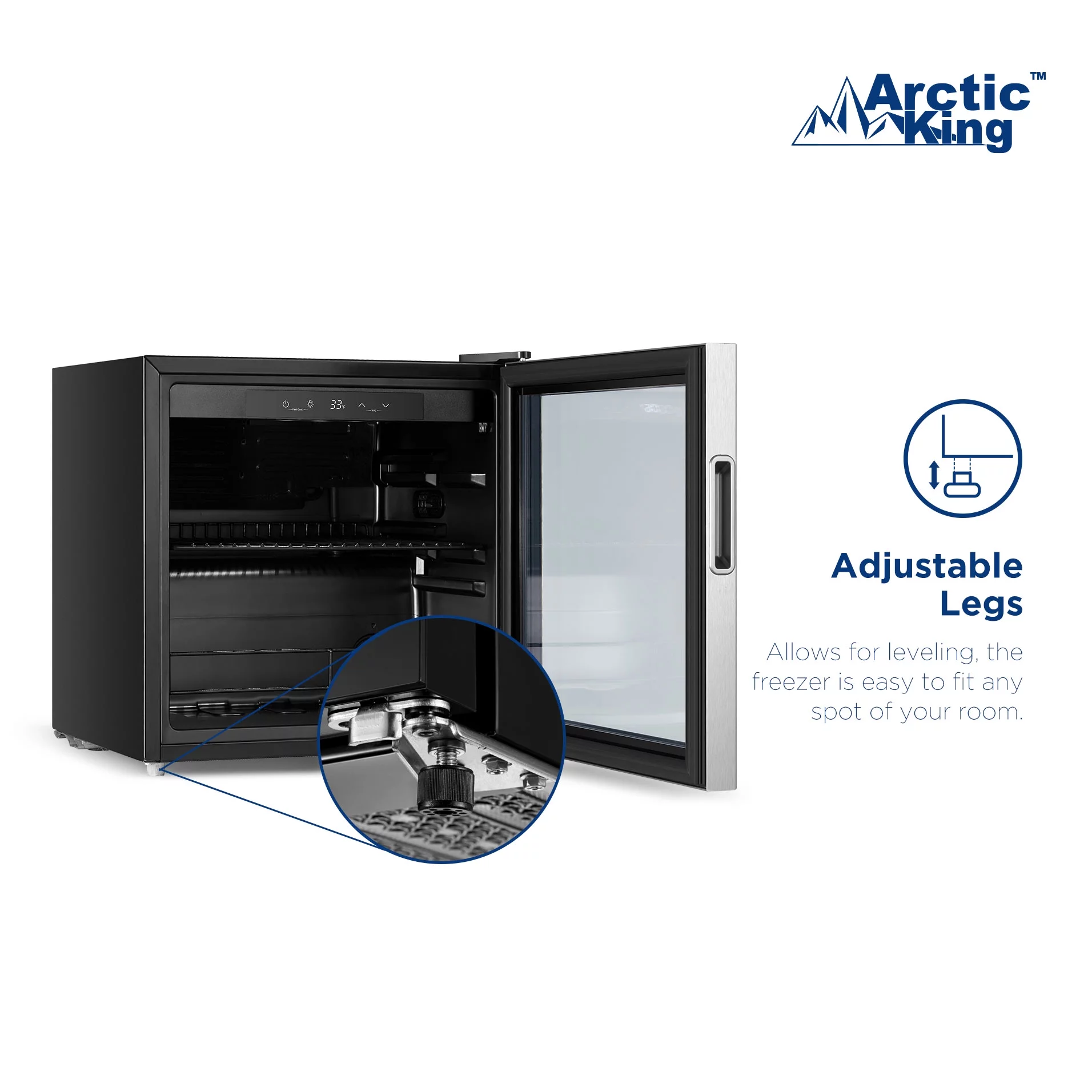 Arctic King 48-Can Beverage Fridge & Cooler with Electrical Control, Stainless Steel Look, ARV48B1AST - Cheap Fitting