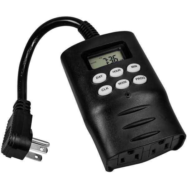 PLT Digital Heavy Duty Outdoor Timer 2 Outlets 1000W Maximum PLTS-12335 - Cheap Fitting