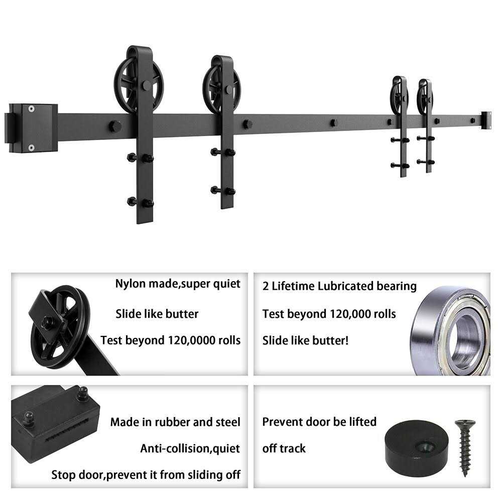 Sliding Standard Double Barn Door Hardware Kit Lazio Track Length - Cheap Fitting