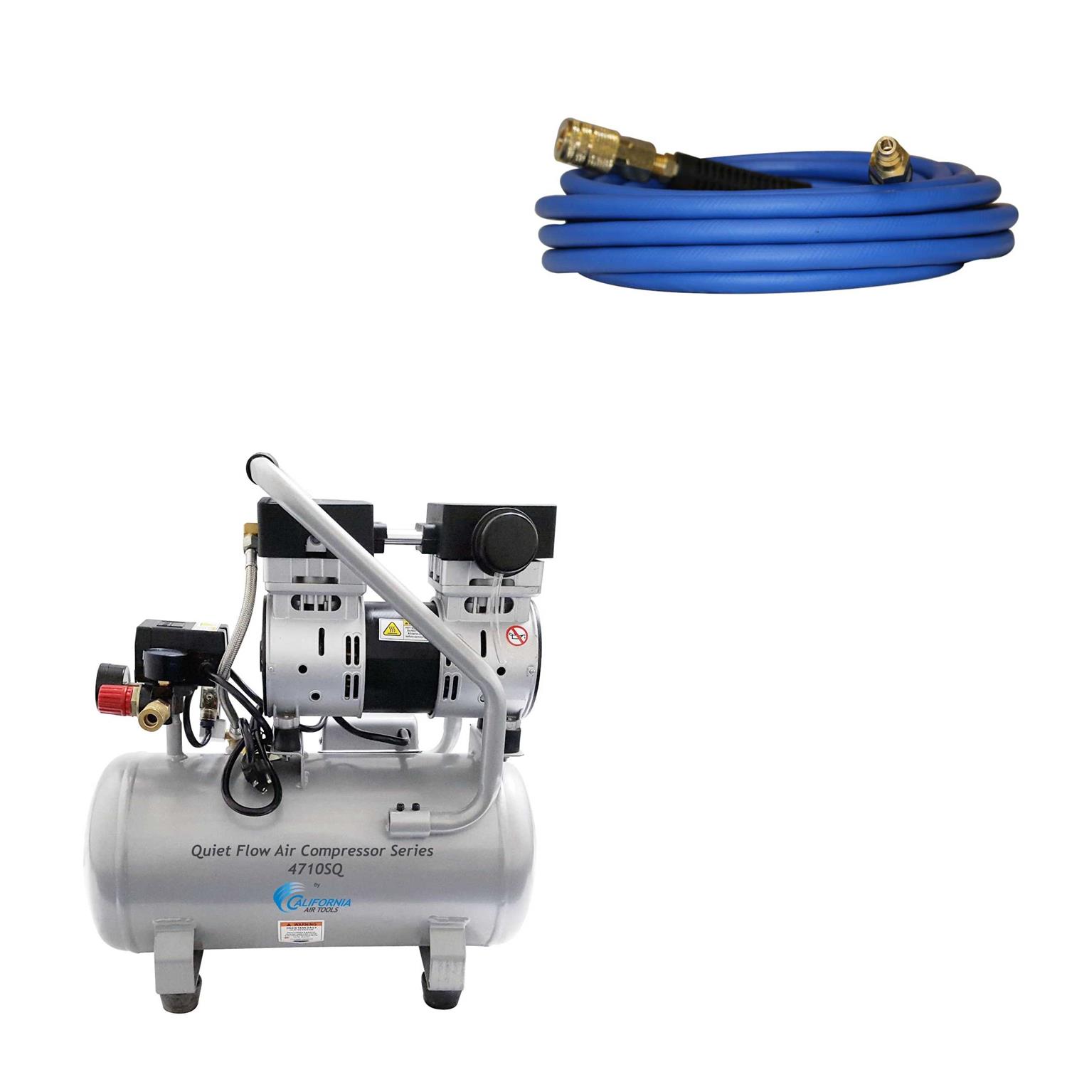 California Air Tools 4710sqh 4.7 Gallon 1 HP Quiet Flow Steel Tank Air Compressor Hose Kit - Cheap Fitting