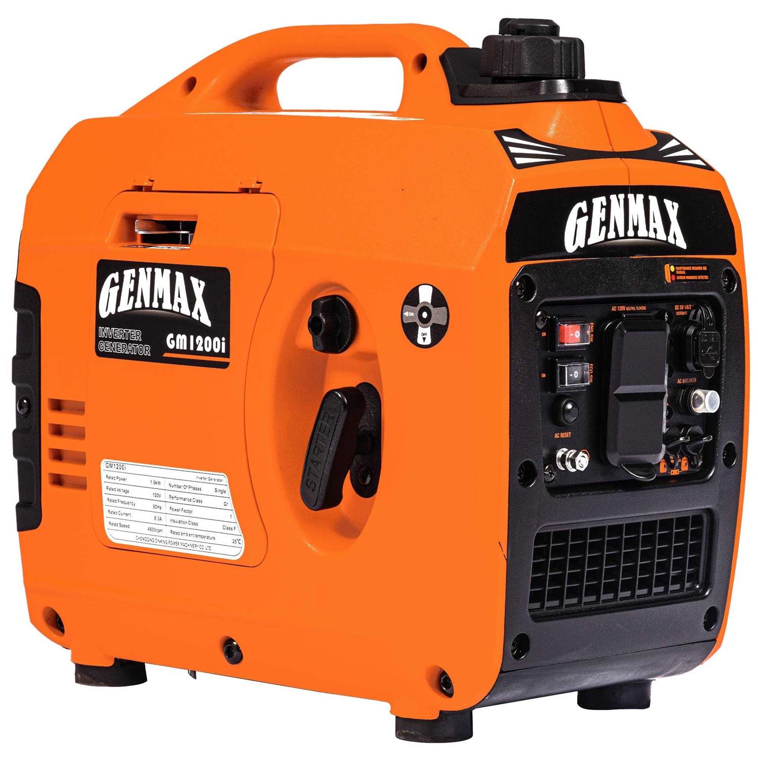 GENMAX 1200-Watt Recoil Start Gasoline Powered Inverter Generator with Super Quiet 57 cc Engine - Cheap Fitting