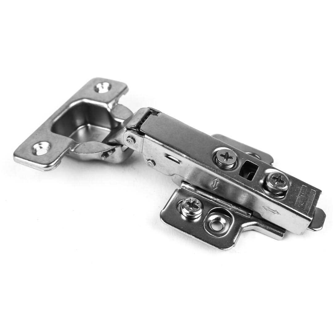 Berta 105-Degree 35 mm Half Overlay Frameless Cabinet Hinges with Installation Screws - Cheap Fitting