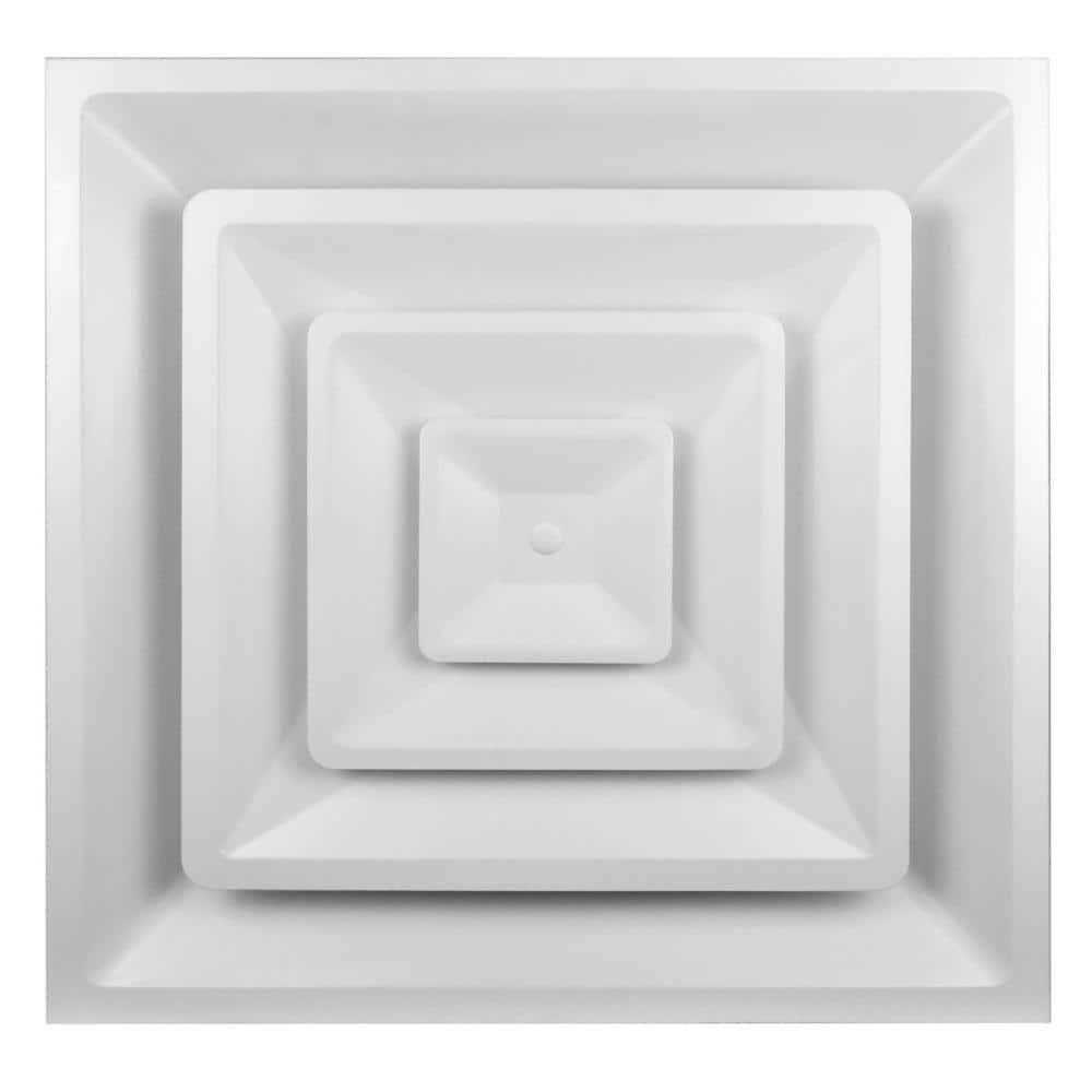 Venti Air 24 in. x 24 in. T-Bar Drop Ceiling Lay-in Supply Diffuser with Round Collar/Neck and R6 Insulation - Cheap Fitting