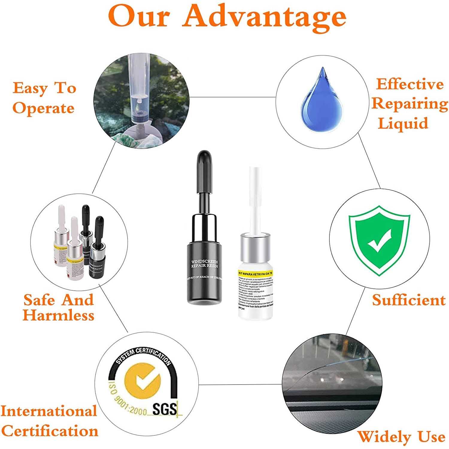 NSONGSE Windshield Repair Kit Upgraded Windshield Crack Repair Kit 4 Pack Glass Repair Kit - Cheap Fitting