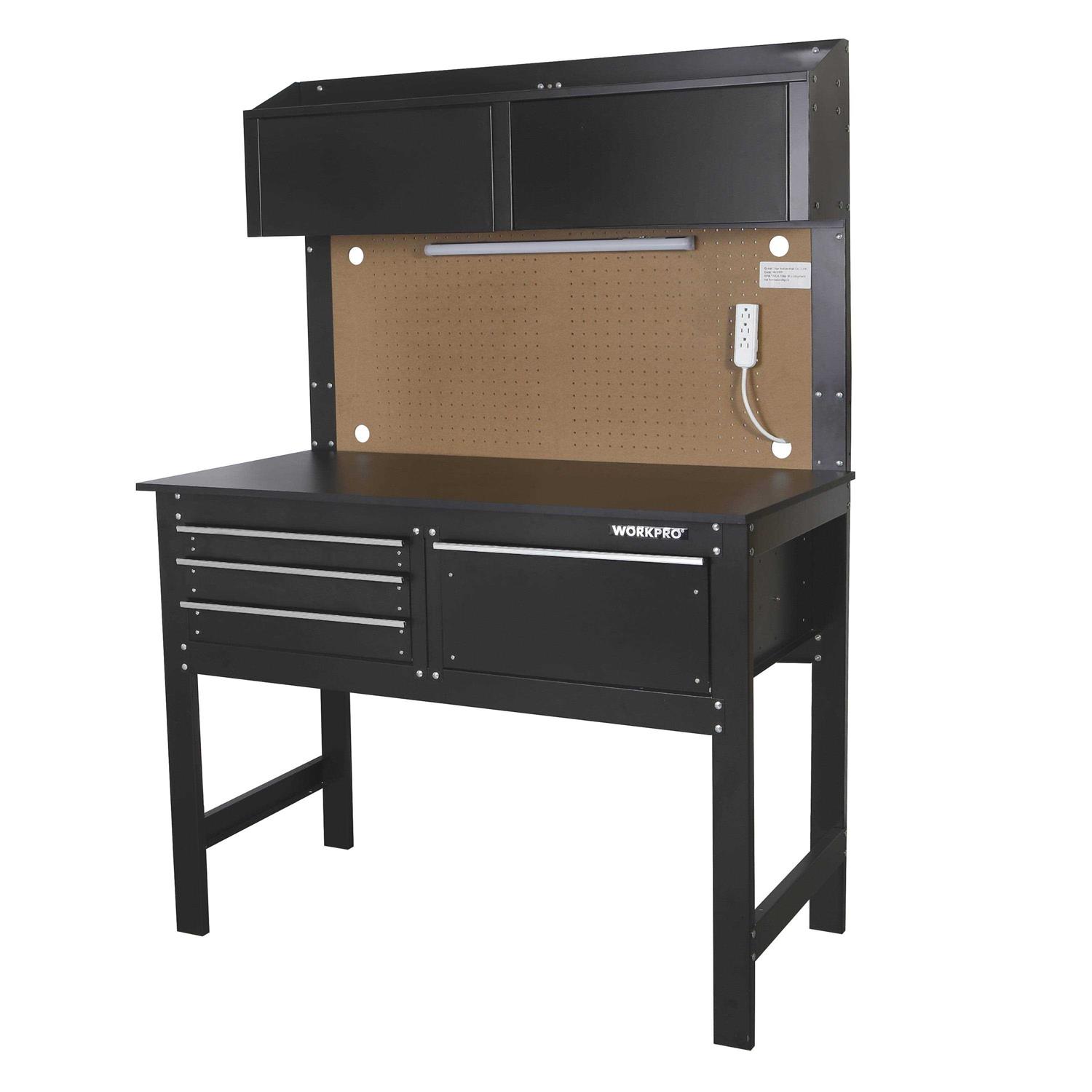 Workpro 2-in-1 48-inch Workbench and Cabinet Combo with Light - Cheap Fitting