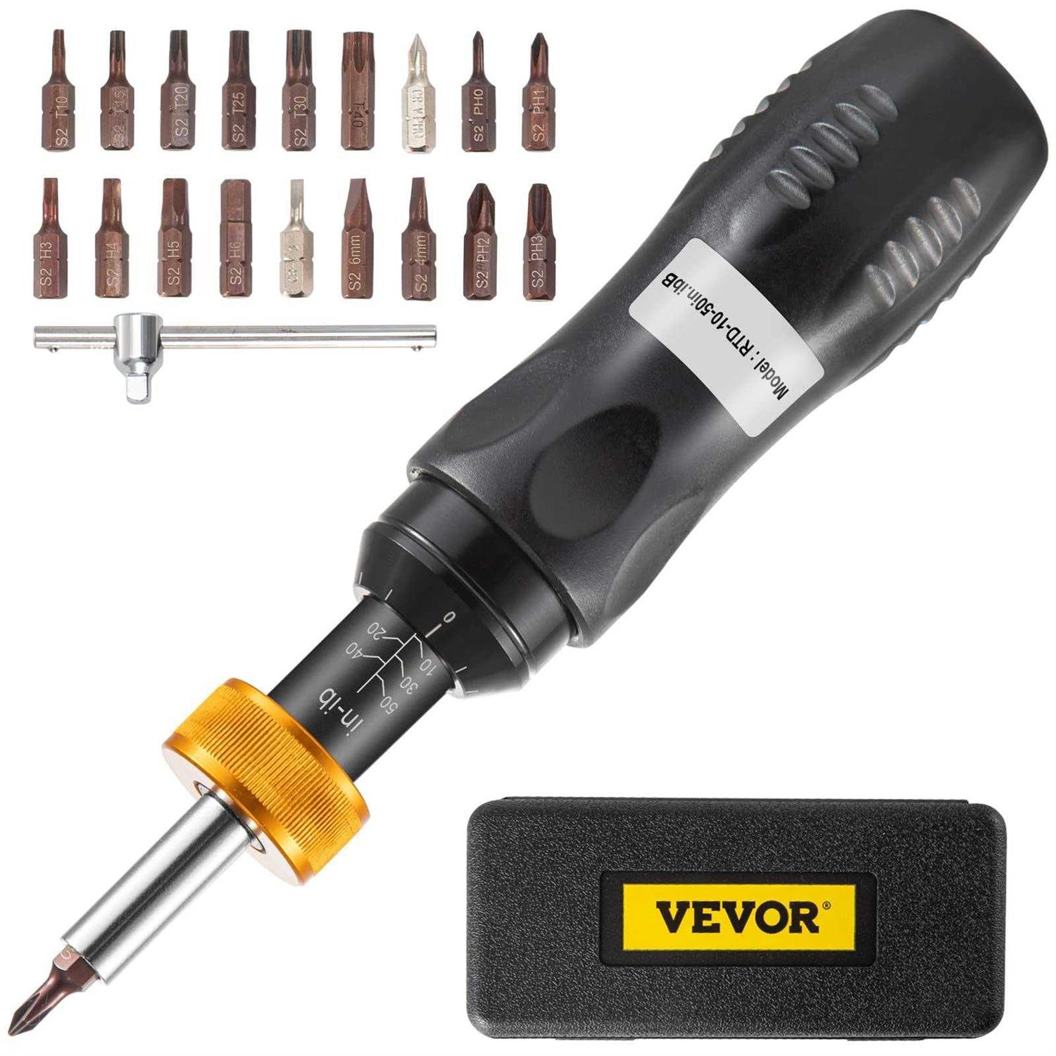 VEVOR Torque Screwdriver 1/4 Drive Screwdriver Torque Wrench Torque Screwdriver Electrician Torque Range Accurate to ±5% - Cheap Fitting