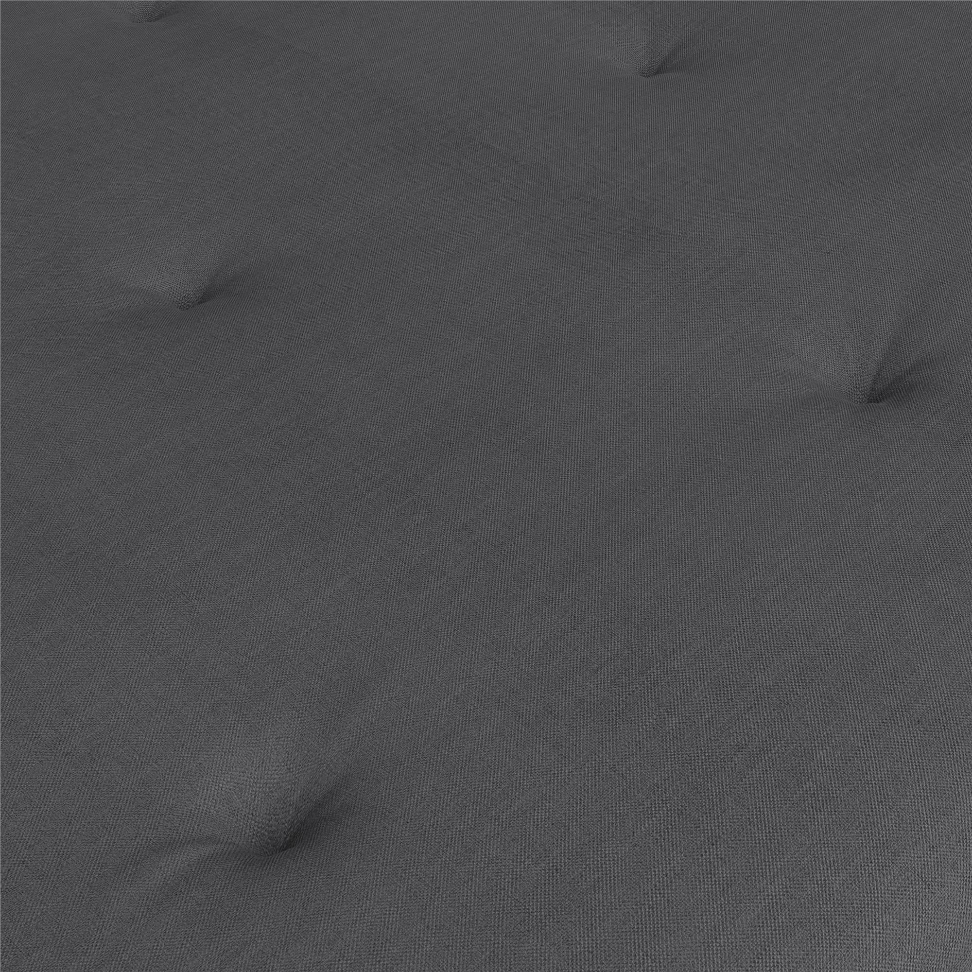 Caddie 6-Inch Futon Mattress with Tufted Cover and Recycled Polyester Fill, Full, Light Gray Linen - Cheap Fitting