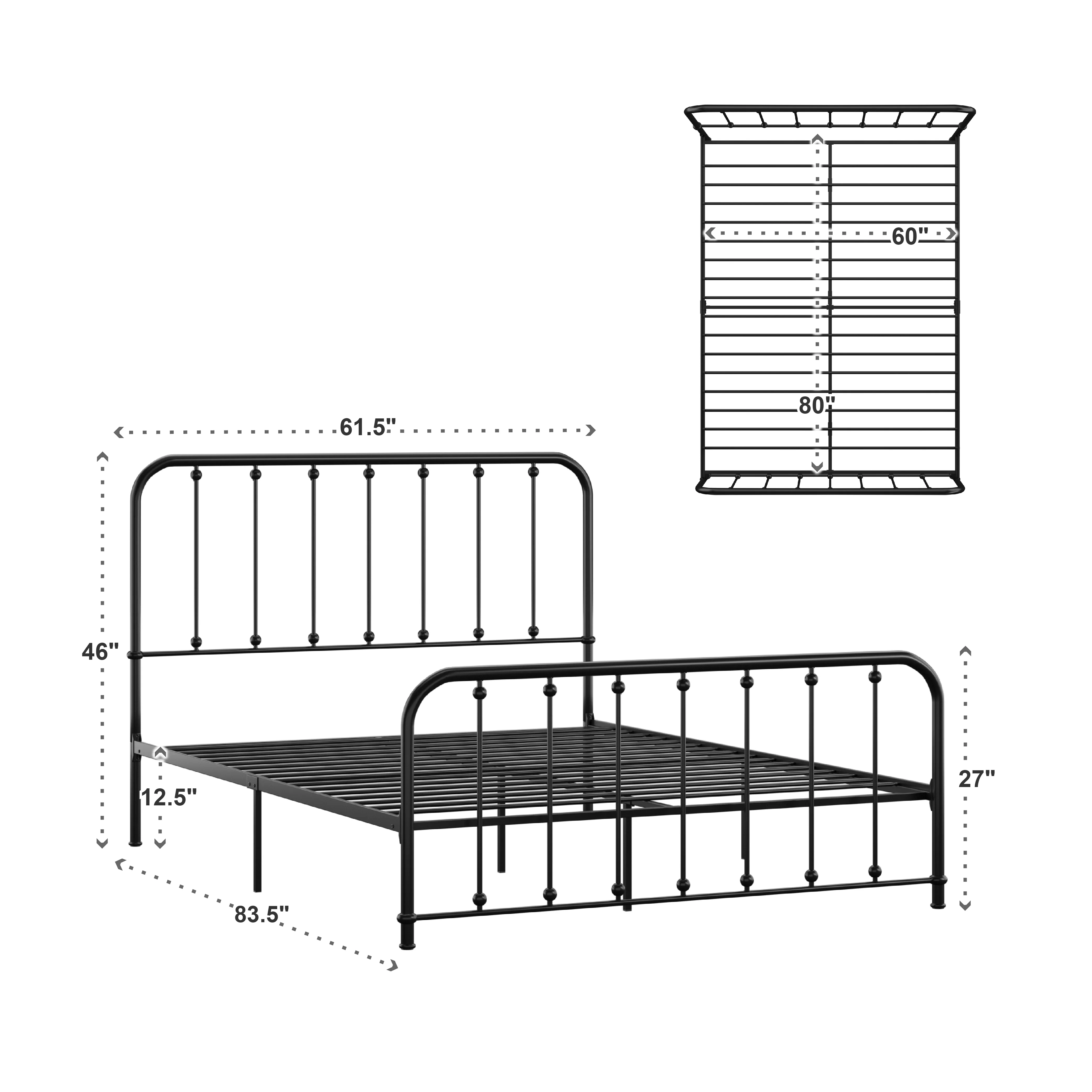 Weston Home Montgomery Spindle Metal Platform Full Bed, White - Cheap Fitting