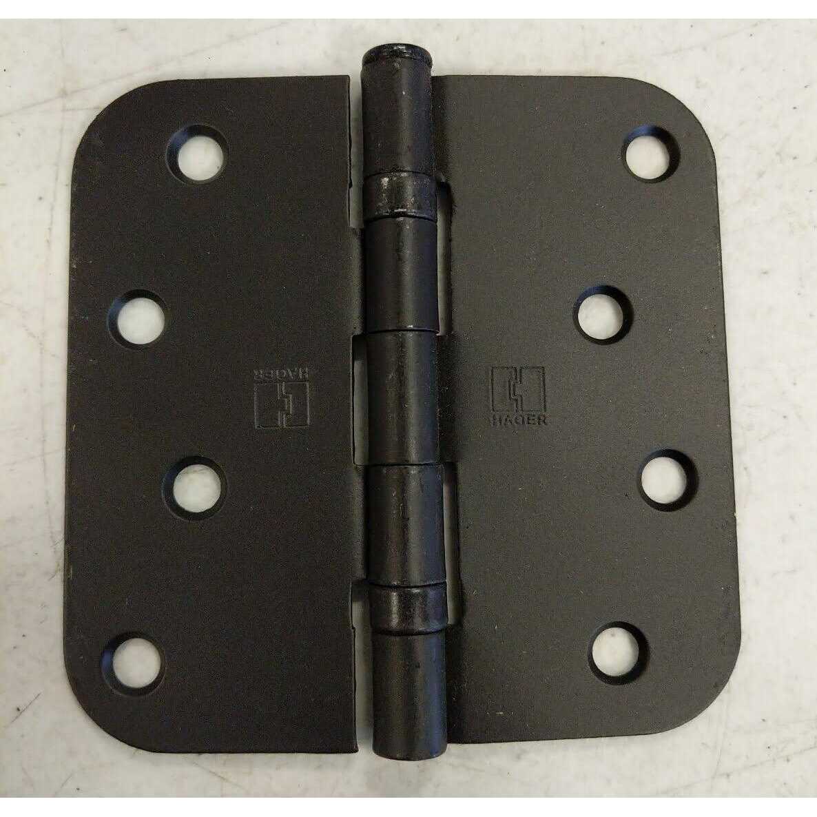 Hager RC18423121DEA58 Dull Black 3-1/2 Full Mortise 5/8 Radius Steel Residential Hinge - Cheap Fitting