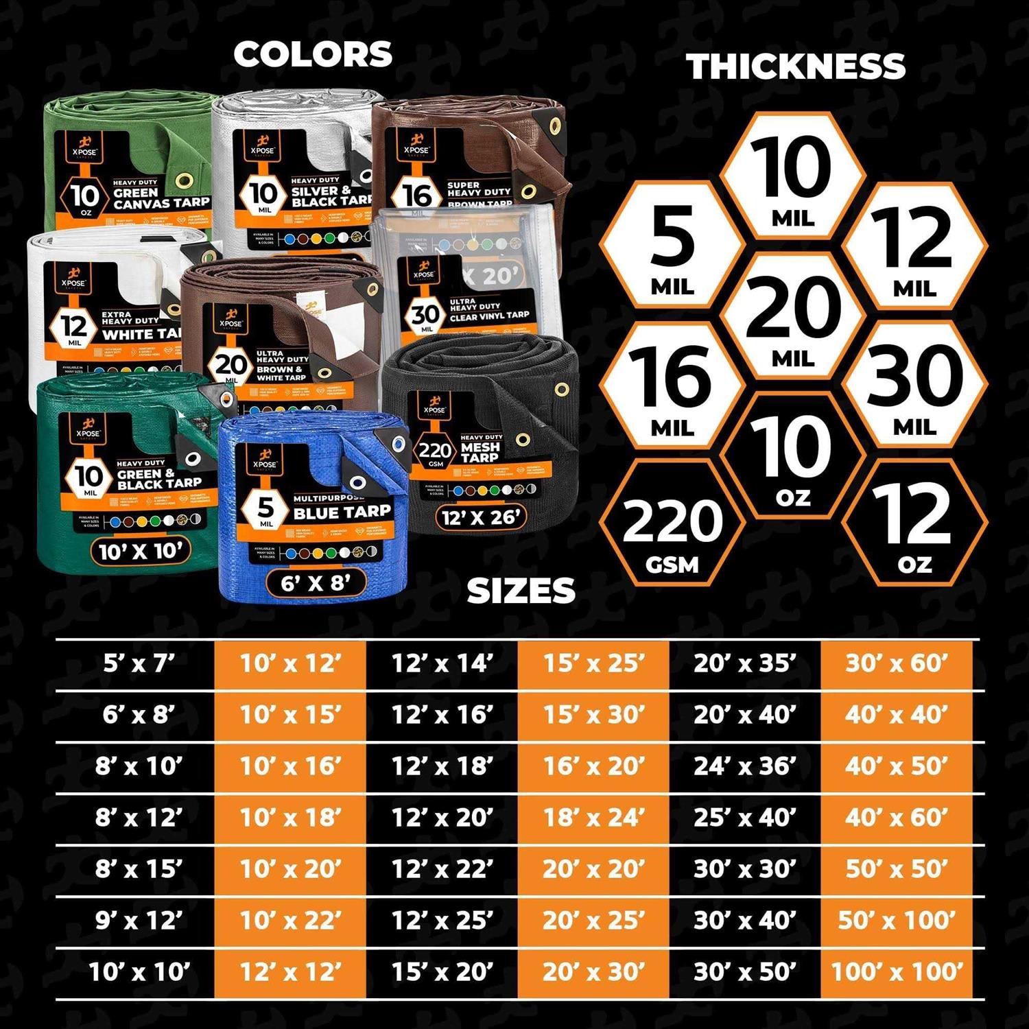 Xpose Safety Better Blue Poly Tarp Multipurpose Protective Cover - Cheap Fitting