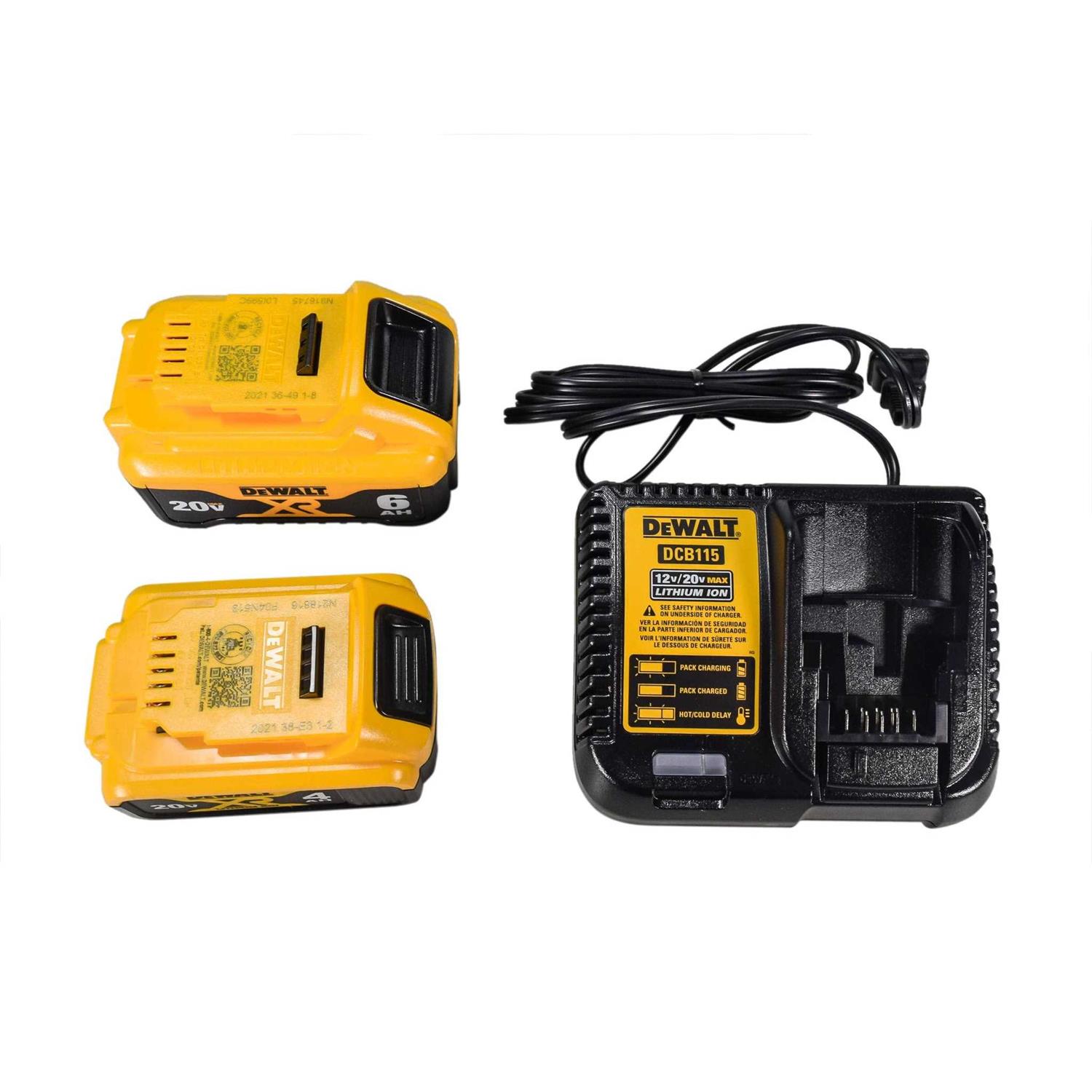 DeWalt DCB246CK 20V MAX Starter Kit W/ FREE DCG405B 20V MAX XR Angle Grinder - Cheap Fitting