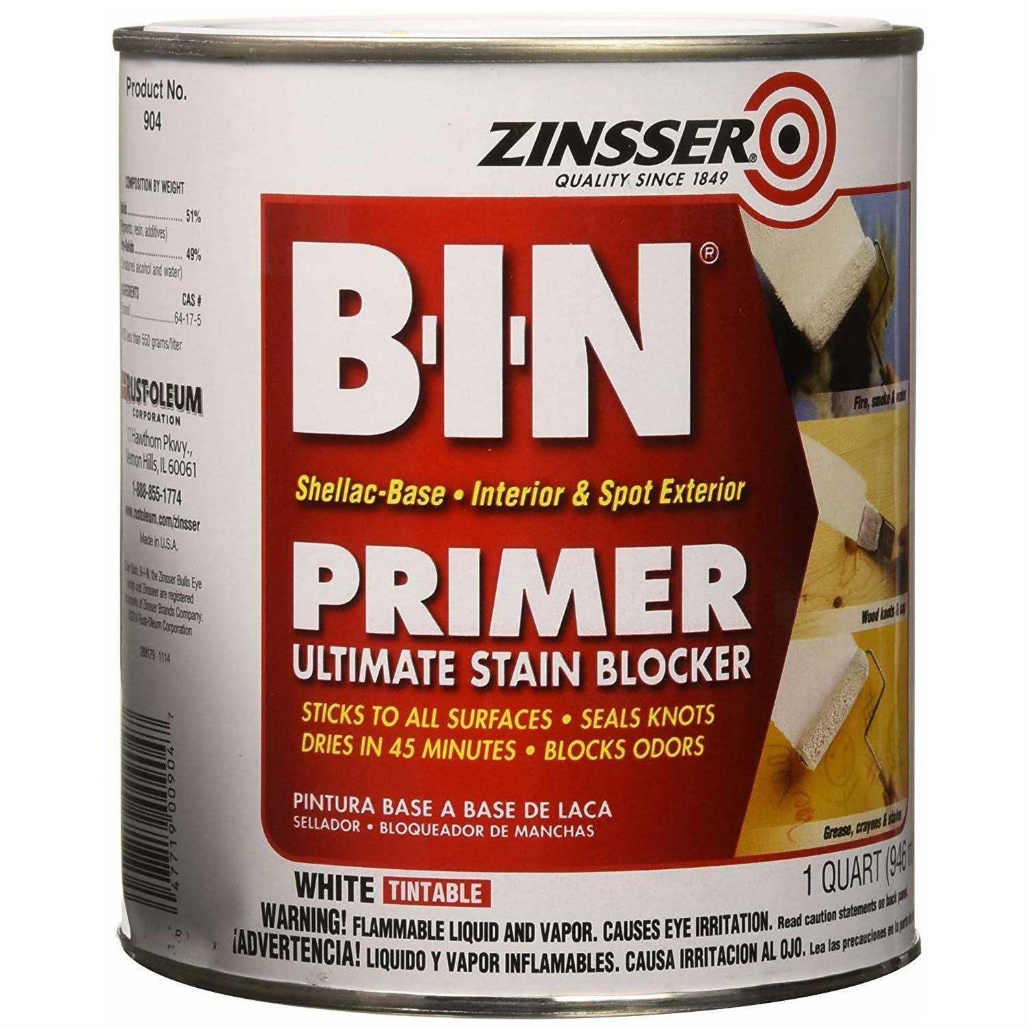 Zinsser B-I-N Shellac-Base White Primer/Sealer - Cheap Fitting