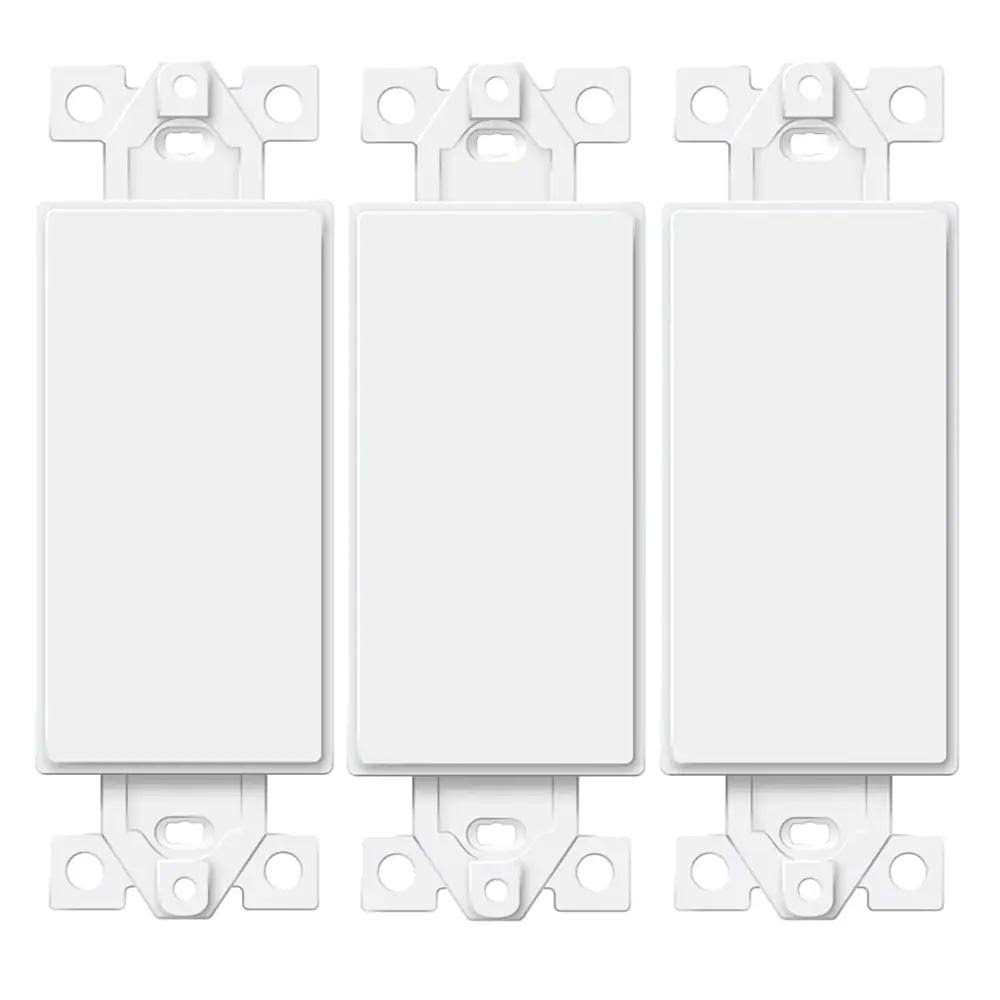 TOPGREENER Blank Adapter 1-Gang Standard Size White Polycarbonate Indoor Blank Wall Plate - Cheap Fitting