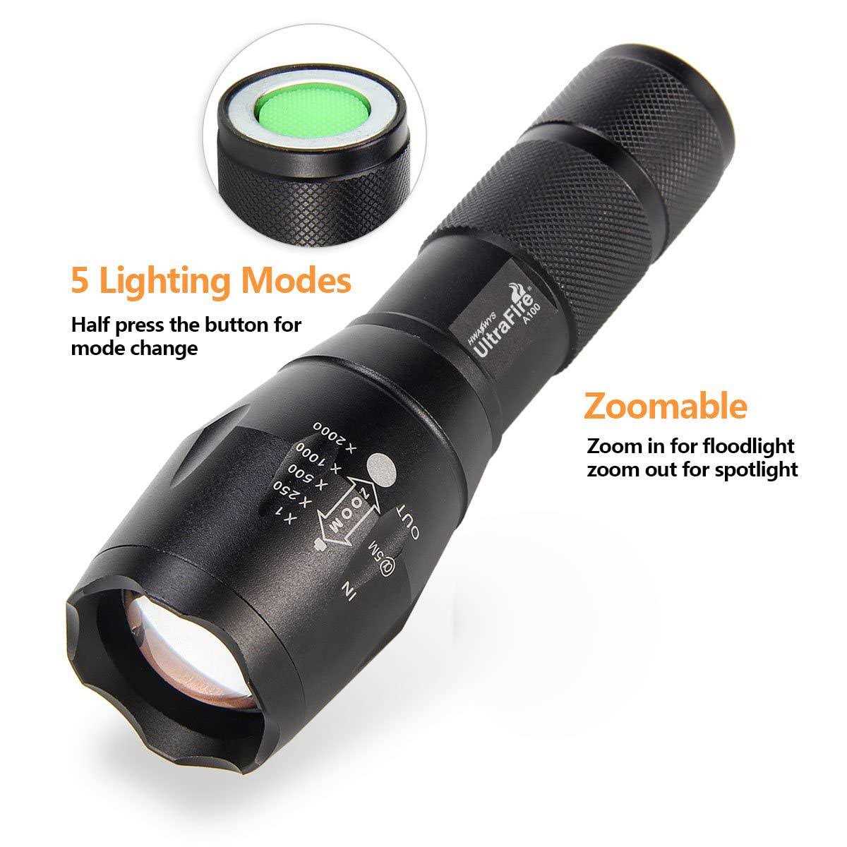 ULTRAFIRE A100 Tactical LED Flashlight Hunting Flashlight - Cheap Fitting