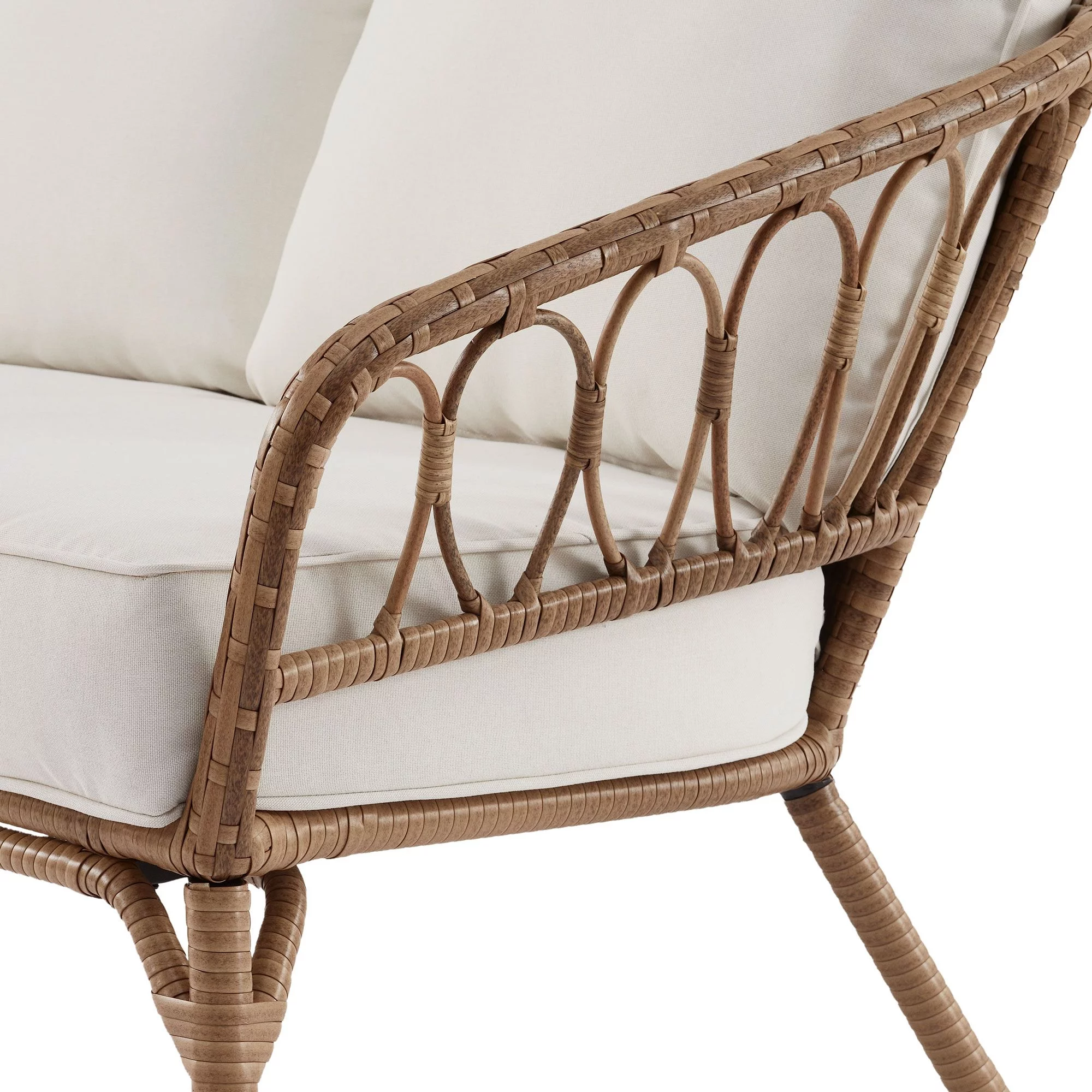 Better Homes & Gardens Willow Sage All-Weather Wicker Outdoor Loveseat and Ottoman Set, Beige - Cheap Fitting