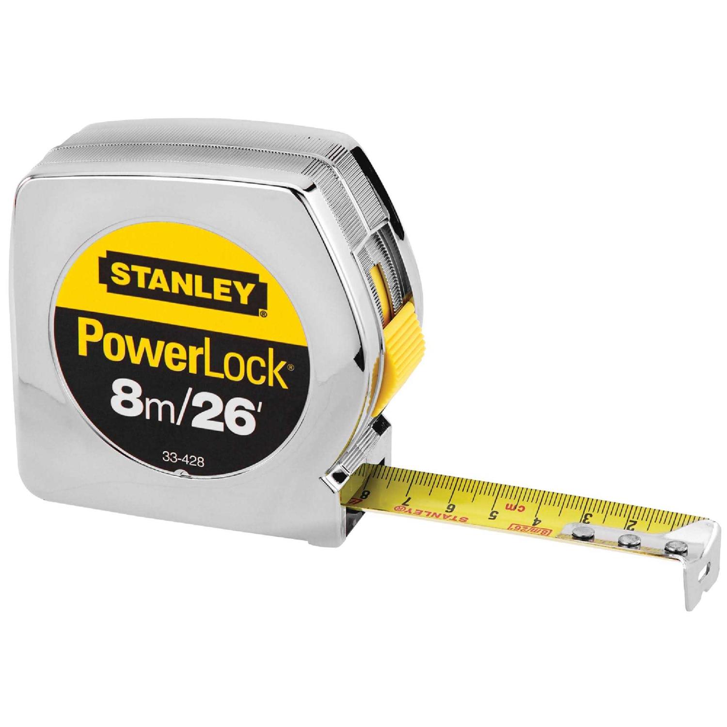 Stanley PowerLock 8m/26 ft. X 1 in. Tape Measure 33-428L - Cheap Fitting