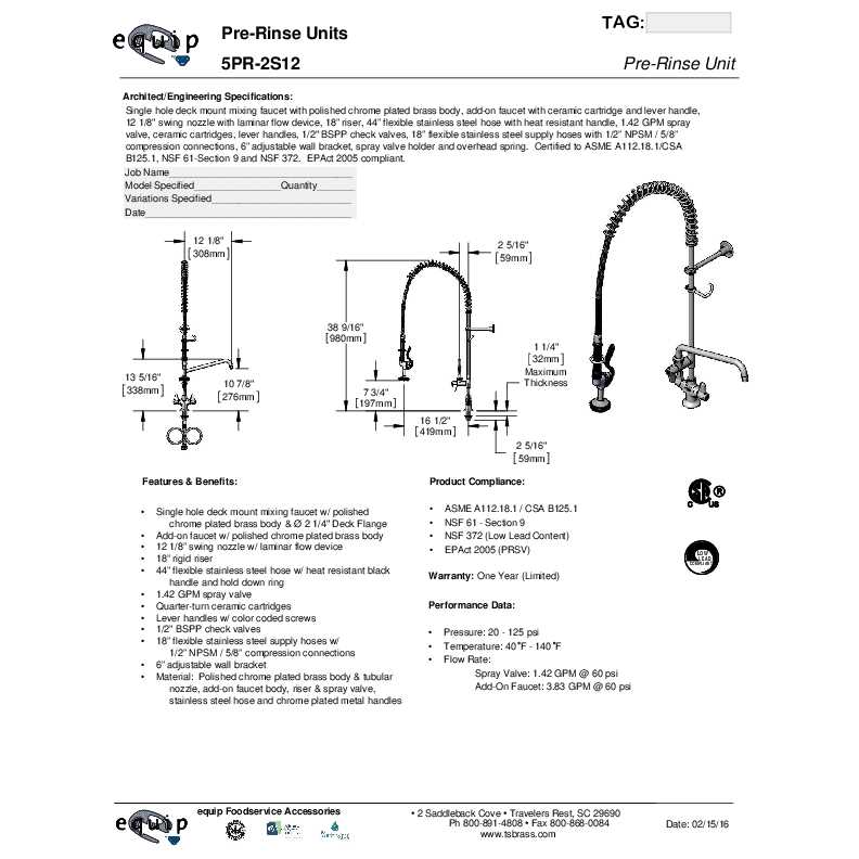 T&S Brass 5PR-2S12 Pre-Rinse Unit - Cheap Fitting