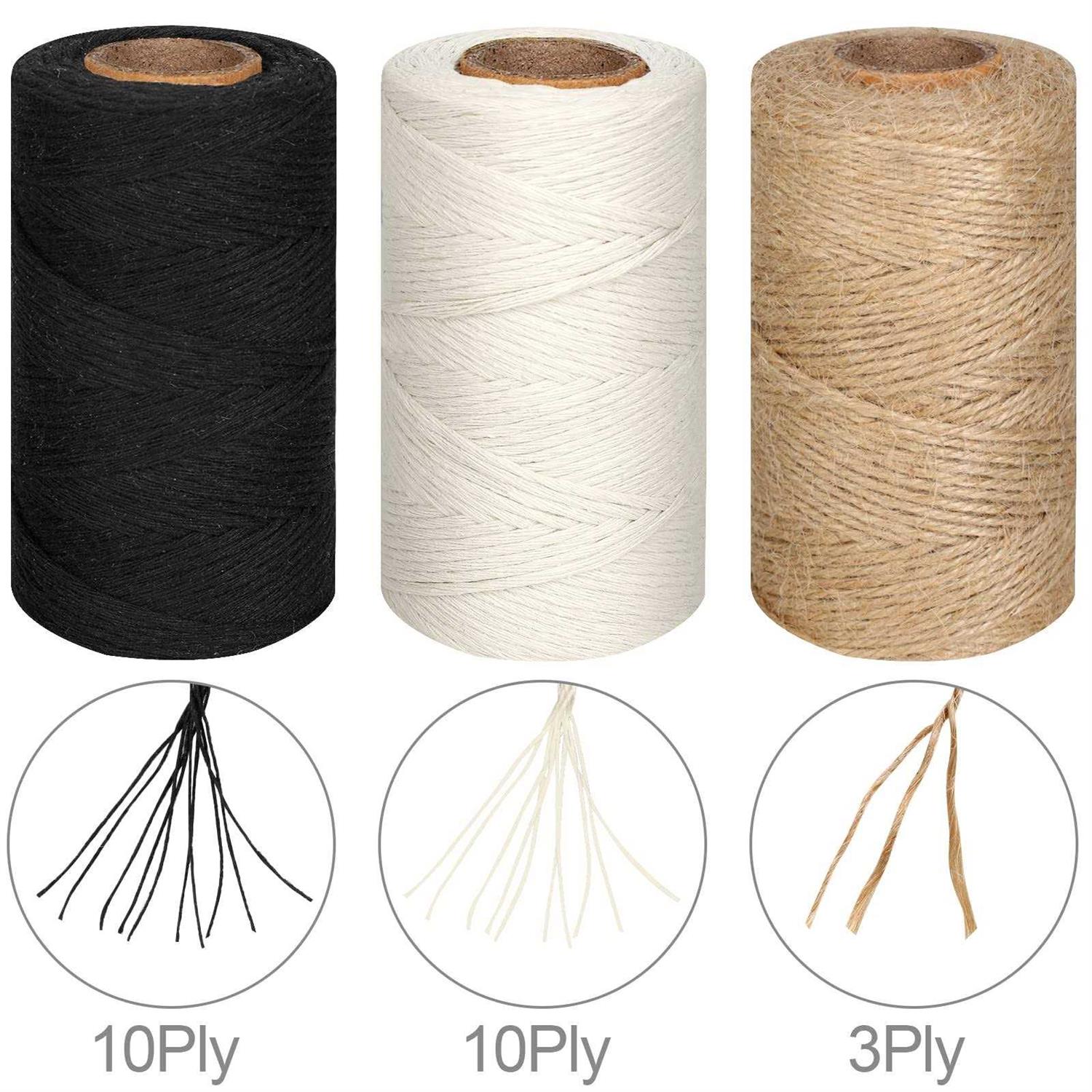 Joyberg 984 Ft Twine String Natural Jute Twine 2mm Thin White Cotton Twine Rope - Cheap Fitting