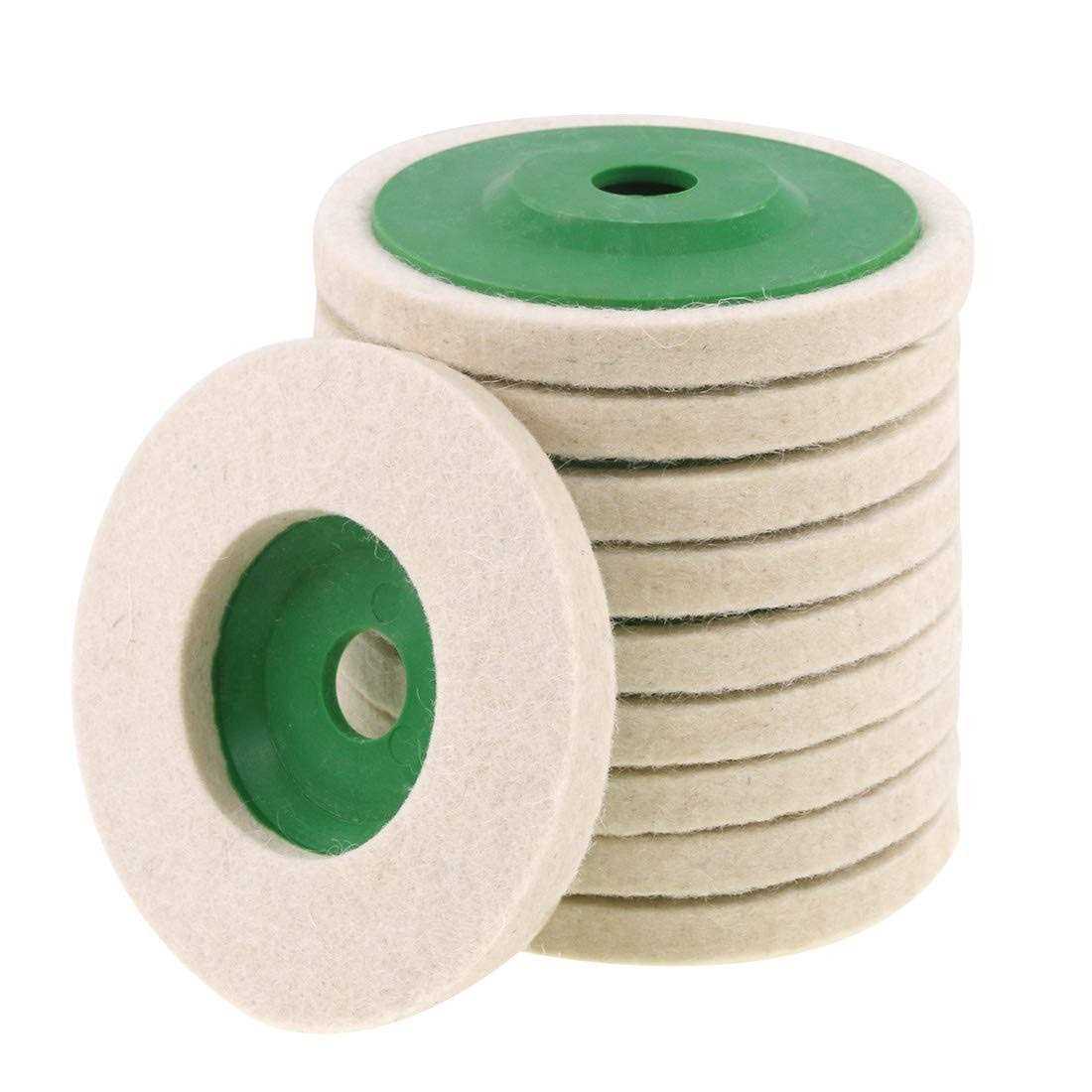 Keadic 10 Piece 100mm Wool Felt Disc Polishing Buffing Wheel Pad Bore Dia - Cheap Fitting