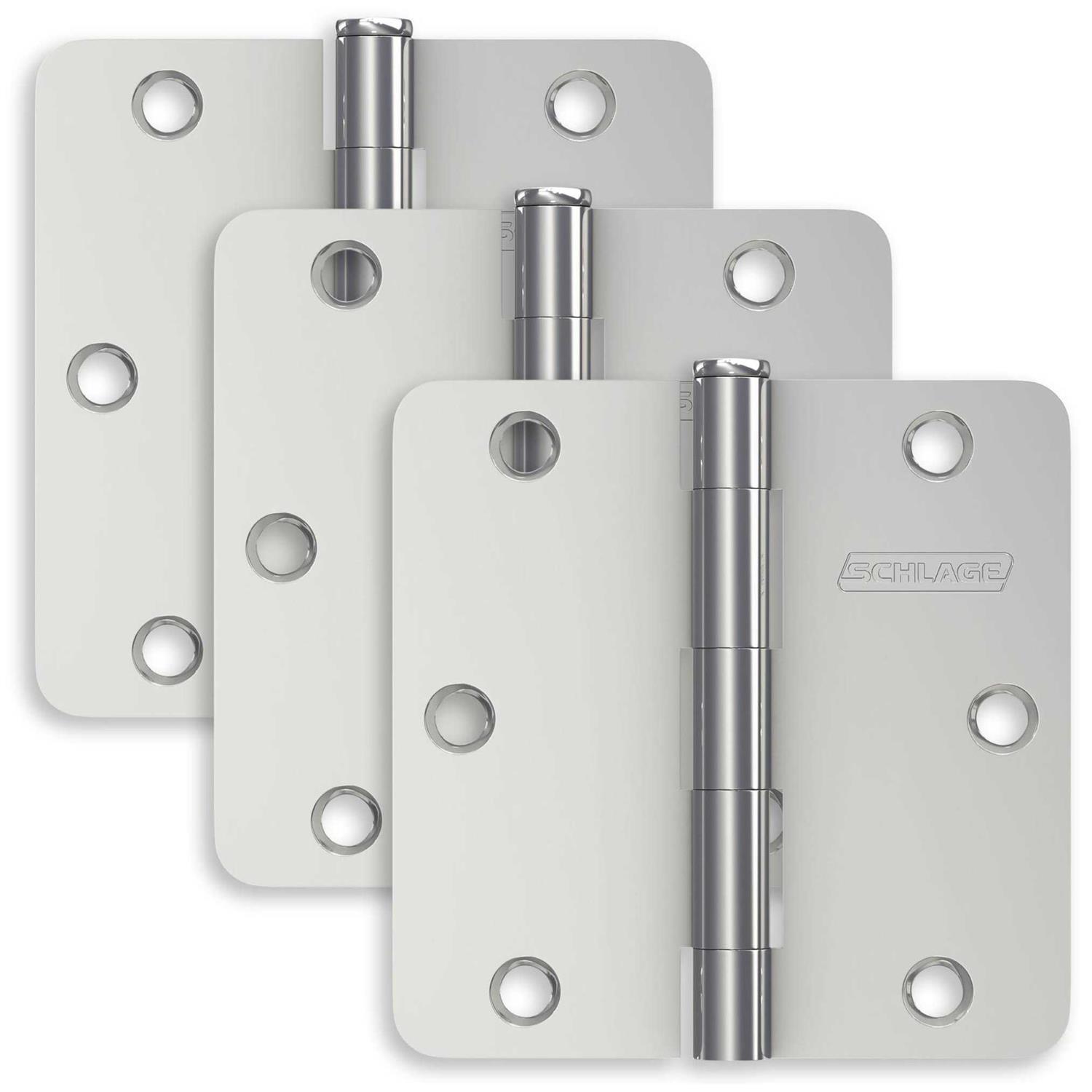Schlage Pack of Three 3.5 x 3.5 Plain Bearing 1/4 Radius Corner - Cheap Fitting