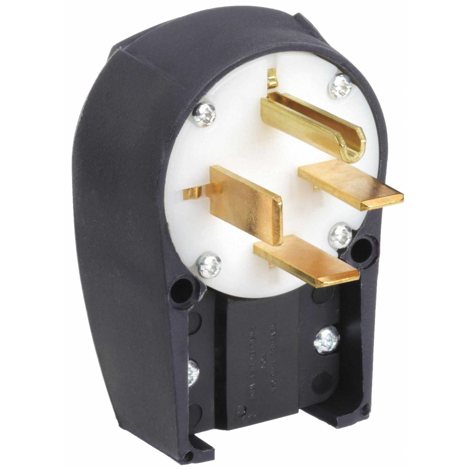 Bryant 8452ANPB Straight Blade Plug,Black/White,250VAC - Cheap Fitting