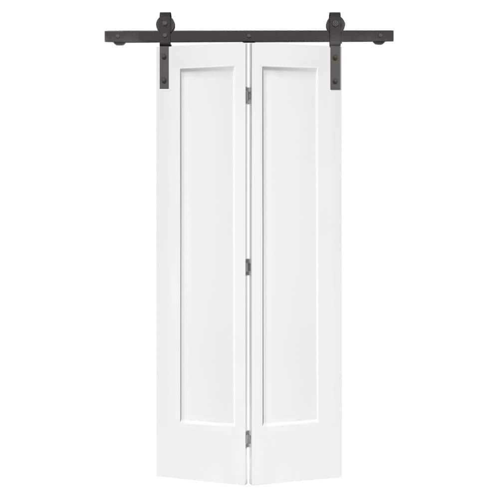 Paneled MDF Composite Bifold Barn Door with Installation Hardware Kit Calhome - Cheap Fitting