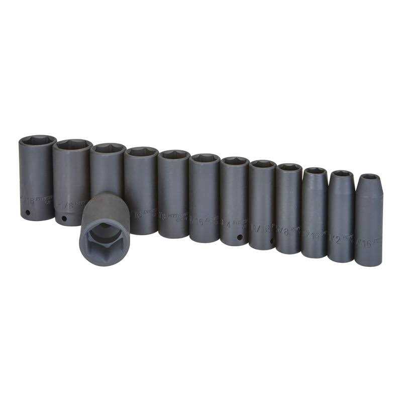 Pittsburgh 1/2 in. Drive SAE Impact Deep Well Socket Set - Cheap Fitting