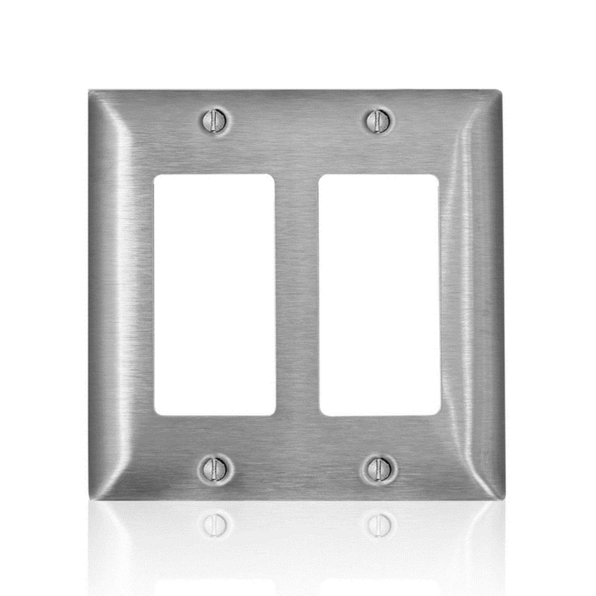 Leviton Wall Plate C-Series Stainless Steel 2 Gang Metal Decora/GFCI - Cheap Fitting